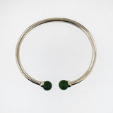 Sterling Silver & Jade Bangle