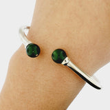 Sterling Silver & Jade Bangle