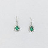 Emerald & Diamond 18ct White Gold Earrings