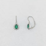 Emerald & Diamond 18ct White Gold Earrings