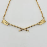 Rowing 9ct Yellow Gold Crossed Oars Necklace