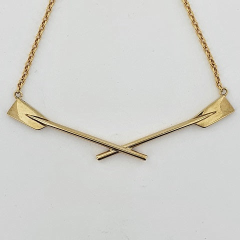 Rowing 9ct Yellow Gold Crossed Oars Necklace