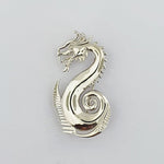 Paddling Sterling Silver Dragon Brooch/Pendant