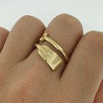 Paddling 9ct Yellow Gold Paddle Ring