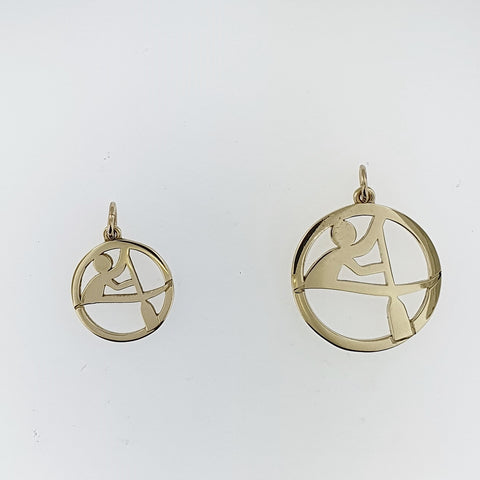 Paddling 9ct Yellow Gold Paddler Pendant (2 options available)