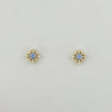 Blue Sapphire & Diamond 9ct Gold Earrings