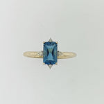 London Blue Topaz & Diamond 9ct Gold Ring
