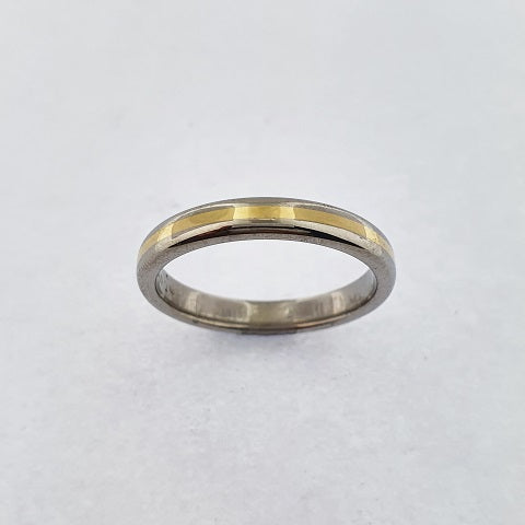 Titanium & 18ct Gold Ring