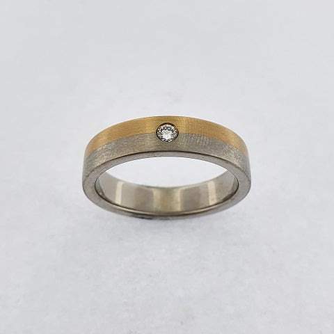 Diamond Titanium & 9ct Gold Ring