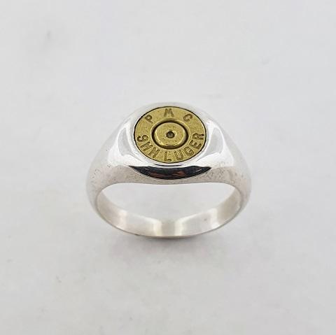 Sterling Silver Luger Bullet Ring