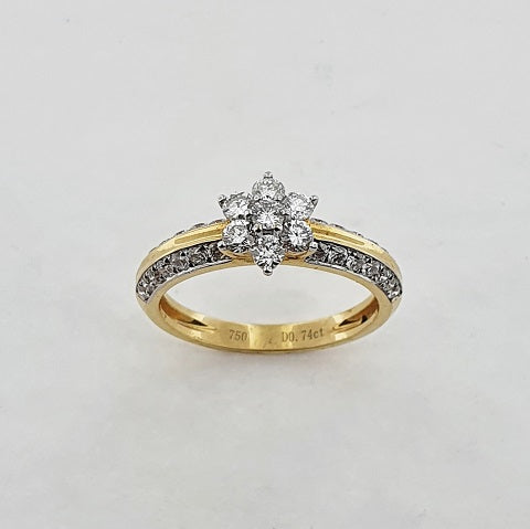 Diamond 18ct Gold Cluster Ring