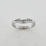Diamond 18ct White Gold Curved Ring
