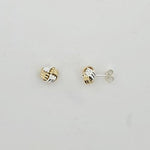 9ct Yellow Gold & Sterling Silver Knot Earrings