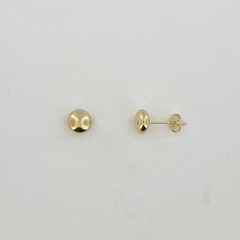 9ct Yellow Gold Button Earrings