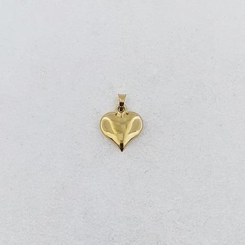 9ct Yellow Gold Puff Heart Pendant