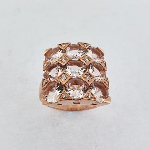Morganite & Diamond 9ct Gold Ring