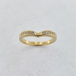 Diamond 9ct Yellow Gold Curved Ring