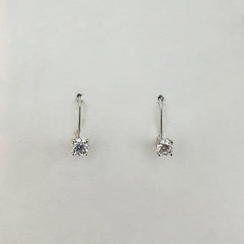 Diamond 14ct White Gold Hoop Earrings