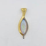 Opal & Diamond 18ct Gold Pendant