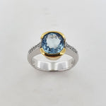 Aquamarine & Diamond 18ct Gold Ring