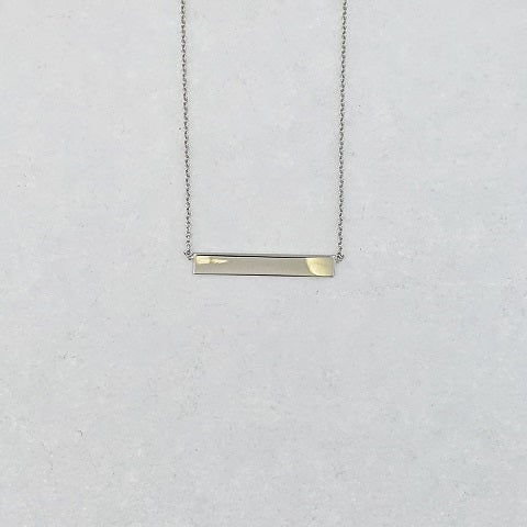 9ct White Gold Bar Necklace