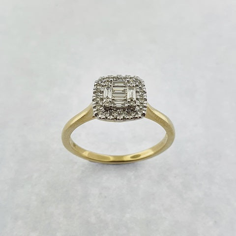 Diamond 9ct Gold Cluster Ring