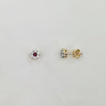 Ruby & Diamond 9ct Gold Earrings