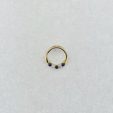 Blue Sapphire & Diamond 9ct Gold Pendant