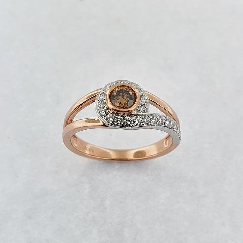 Chocolate & White Diamond 9ct Gold Ring