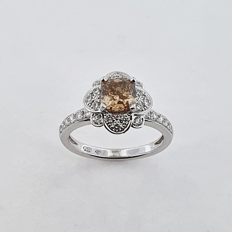 Chocolate White Diamond 18ct Gold Ring – The Goldsmiths Gallery