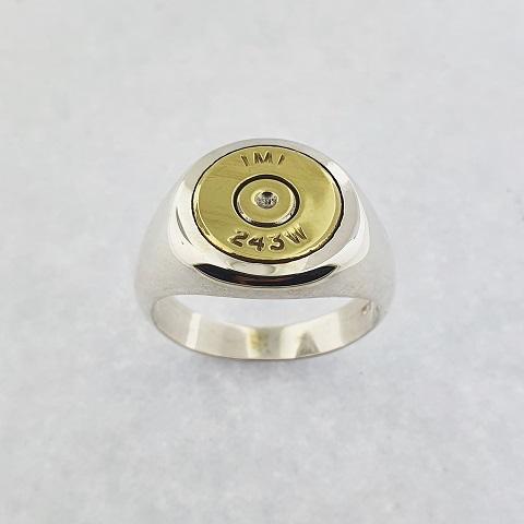 Sterling Silver & Brass 243 Winchester Bullet Ring