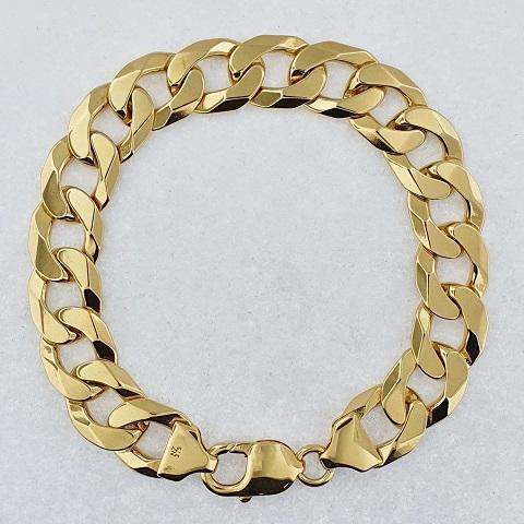 9ct Yellow Gold Diamond cut Curb Bracelet