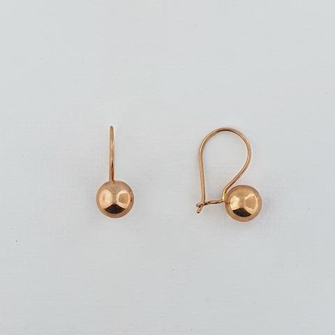 9ct Rose Gold Euroball Earrings