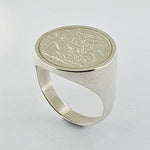 Sterling Silver Half Sovereign Impresssion Ring