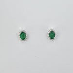 Emerald & Diamond 9ct White Gold Earrings