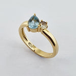 Aquamarine & Diamond Ring 18ct Gold Ring