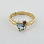 Aquamarine & Diamond Ring 18ct Gold Ring