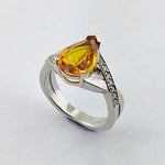 Yellow Sapphire & Diamond 9ct Gold Ring