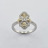 9ct Yellow & White Gold Diamond Ring