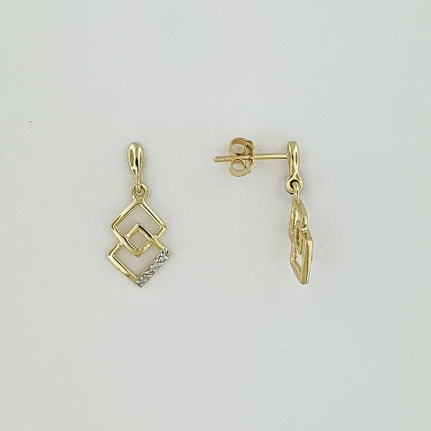 Diamond 9ct Gold Interlocked Earrings