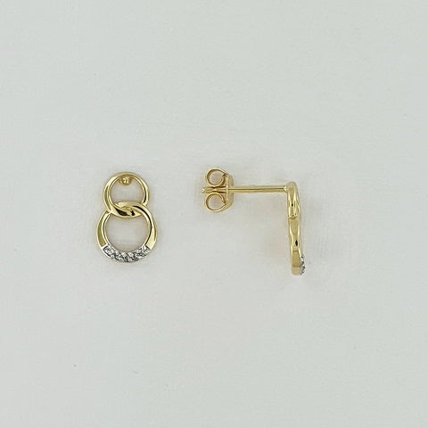 Diamond 9ct Gold Interlocked Earrings