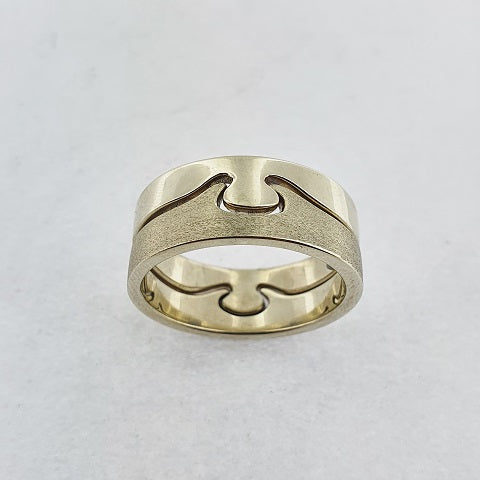 9ct White Gold Puzzle Ring