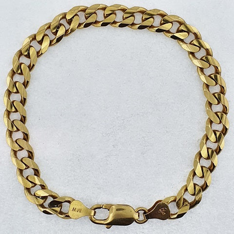 9ct Gold Diamond cut Curb Bracelet