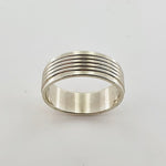 9ct White Gold Engraved Ring