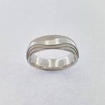 9ct White Gold Wave Ring