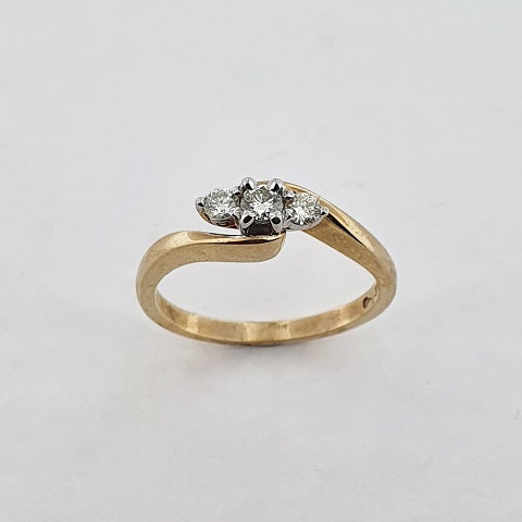 Diamond 9ct Gold Three Stone Ring