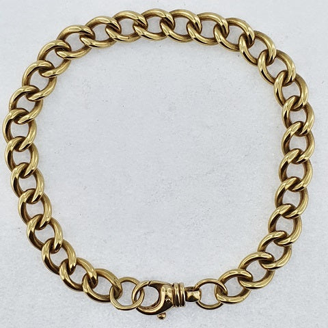 Bevelled Curb Bracelet in 9ct Yellow Gold