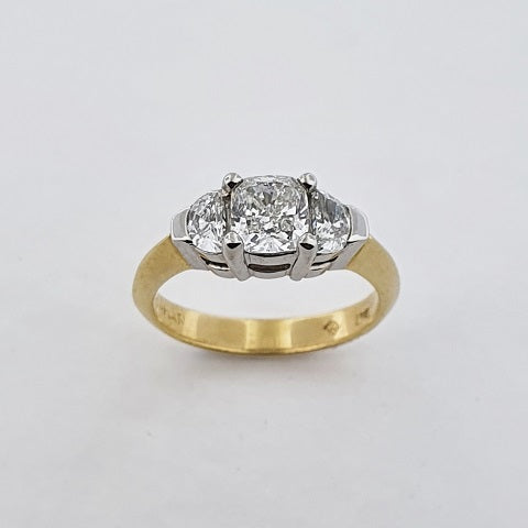 Diamond 18ct Gold & Platinum Three Stone Ring