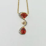 Spessartite Garnet & Diamond 18ct Gold Necklace