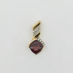 Rhodolite Garnet & Diamond 9ct Gold Pendant